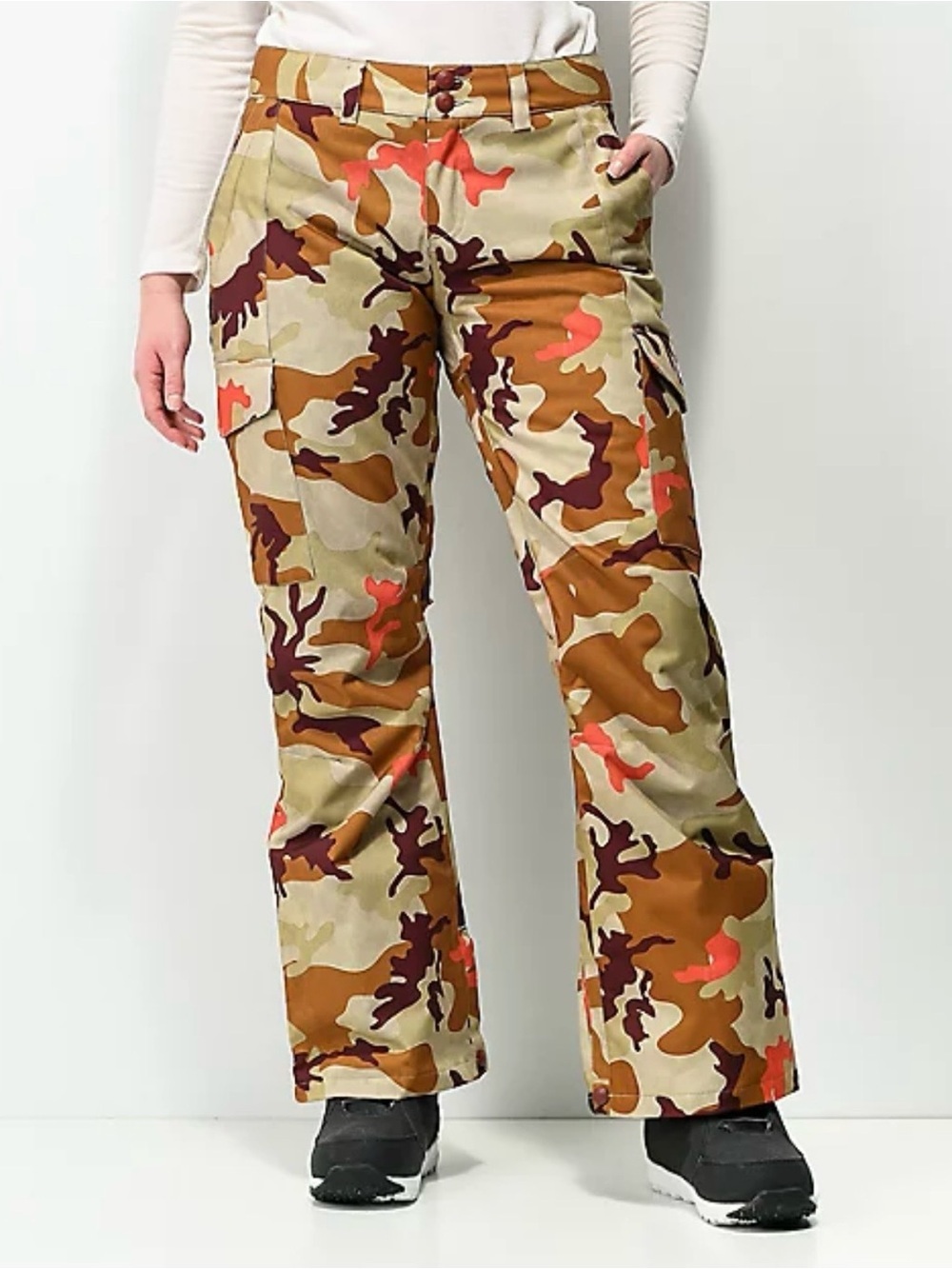 DC Snowboarding Pants Womens NonChalant Woodland Camo 10K Small Insulated Ski